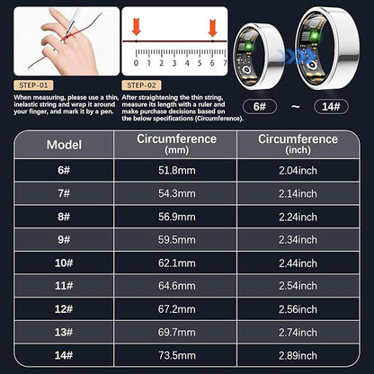 Smart Health Ring for Women Men, Fitness Tracker Ring - Image 2