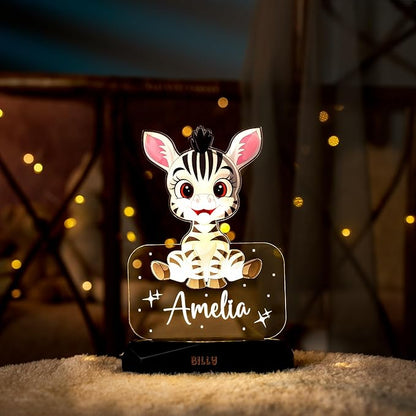 hun concept Personalized Kids Zebra Night Light – Custom Name LED Lamp - Image 2
