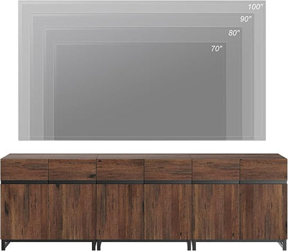 Wampat Modern TV Stand for 100 inch TVs, 3 in 1 Entertainment Center Console - Image 4