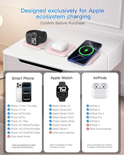 Charging Station for Apple Multiple Devices: 3 in 1 Foldable Magnetic Wireless - Image 4
