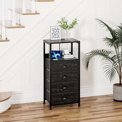 Nightstand with Charging Station & Voice Control Night Light, Night Stand with - Image 2