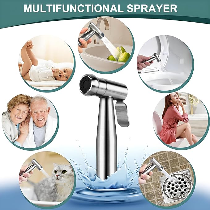Handheld Bidet Sprayer for Toilet, Premium SUS304 Stainless Steel Bathroom - Image 2
