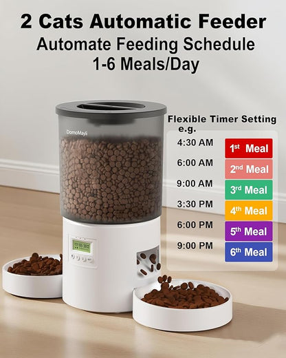 Automatic Cat Feeder for 2 Cats, Auto Dry Food Dispenser - Image 2