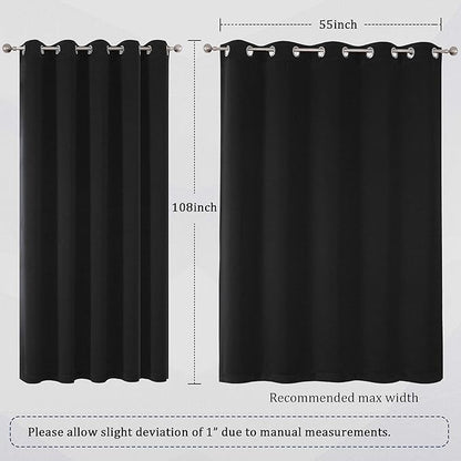 DUALIFE Black Out Curtains 9 ft Extra Long Grommet Blackout Heat Blocking - Image 6