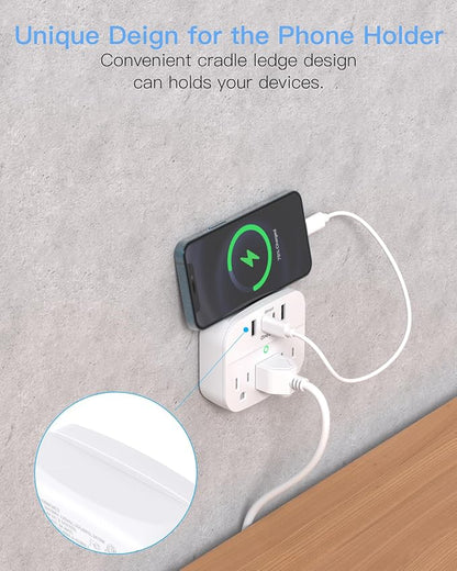 2 Pack Multi Plug Wall Outlet Splitter - Image 4