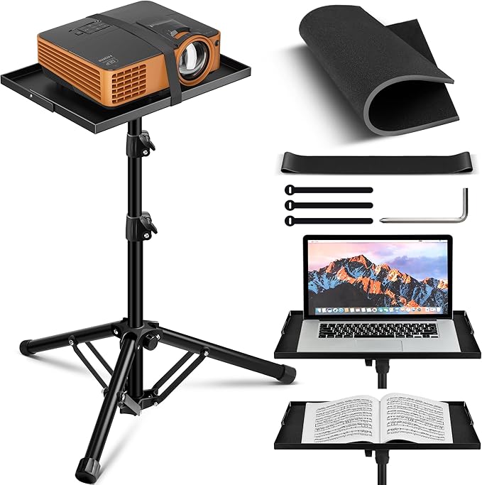 CAHAYA Projector Stand Tripod Foldable: 18.9 to 41 Inch Height Adjustable by CAHAYA