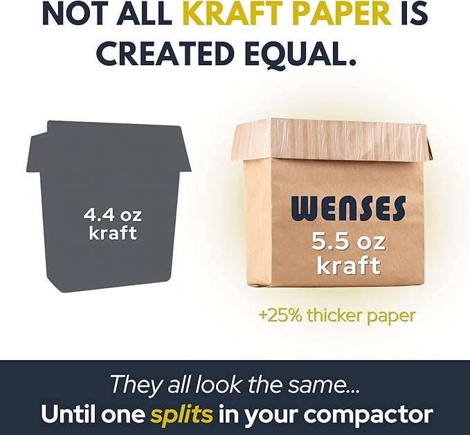 Trash Compactor Bags for Kitchen, 25% Thicker Kraft Paper Compactor Bags - Image 4