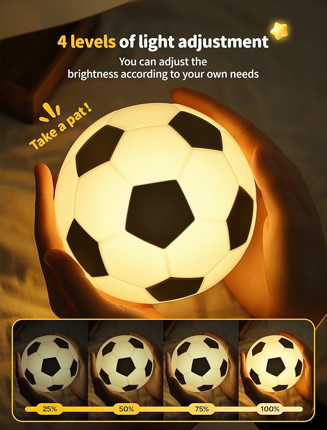TechCharm Soccer Night Light for Kids Rechargeable LED Touch Control Silicone - Image 4