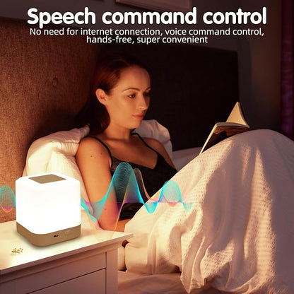 LIPKAHH Touch Lamp for Nightstand, Speech Control Bedside Lamp Touch Control - Image 5