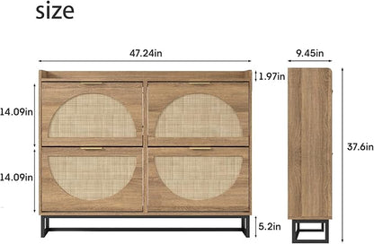 Maupvit Large Rattan Shoe Storage Cabinet - Image 2