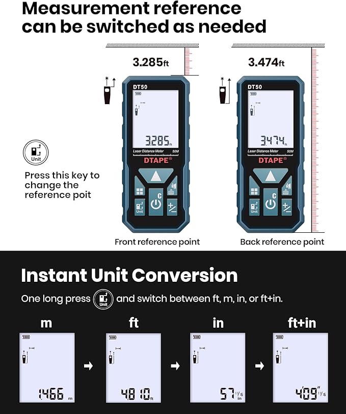 Laser Measure, DTAPE 330 Ft Digital Laser Distance Meter, Upgraded - Image 7