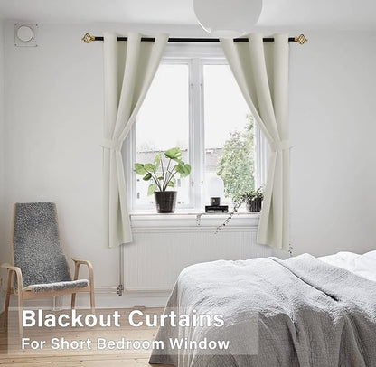 KOUFALL 48 Inch Curtains Length, Room Darkening 60-70% Blackout Black Out Heat - Image 5