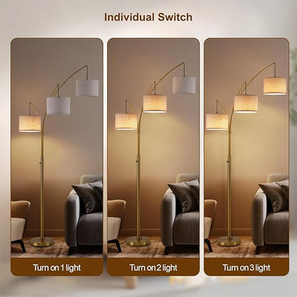 Fansdrick Gold Floor Lamps for Living Room, Super Bright Arc Floor Lamp - Image 5