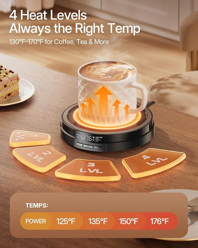 Coffee Mug Warmer for Desk, 50W Fast Heating Cup Warmer - Image 3
