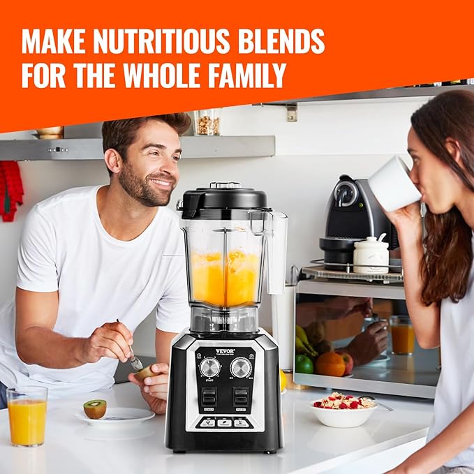 VEVOR Professional Blender, Commercial Countertop Blenders, 68 oz Jar Blender - Image 6