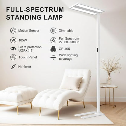 STERREN 76'' Motion Sensor Floor Lamp, 105W Modern LED Floor Lamp, Smart - Image 2