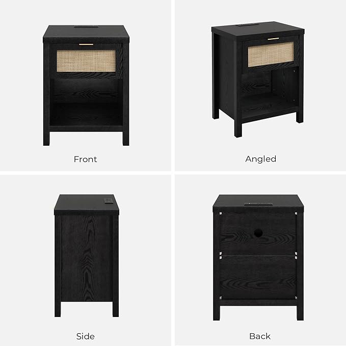 SICOTAS Black Nightstands Set of 2 - Image 8