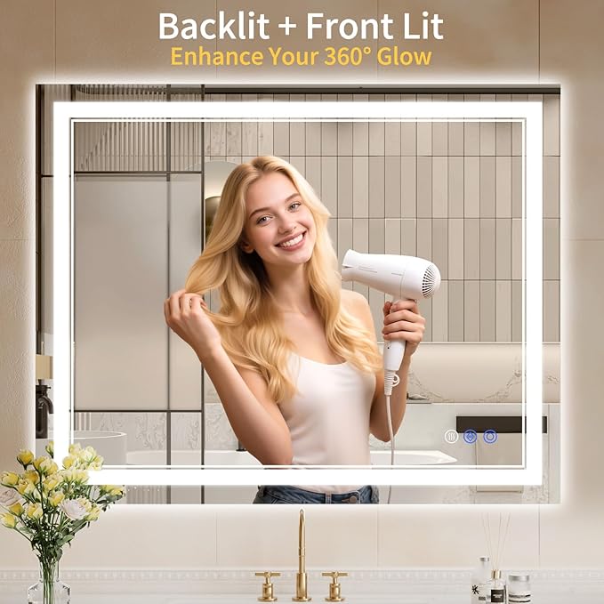 32"x40" LED Bathroom Mirror - Image 2