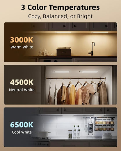 EZVALO 3 Pack Under Cabinet Lighting, 3200mAh Rechargeable Motion Sensor Light - Image 7