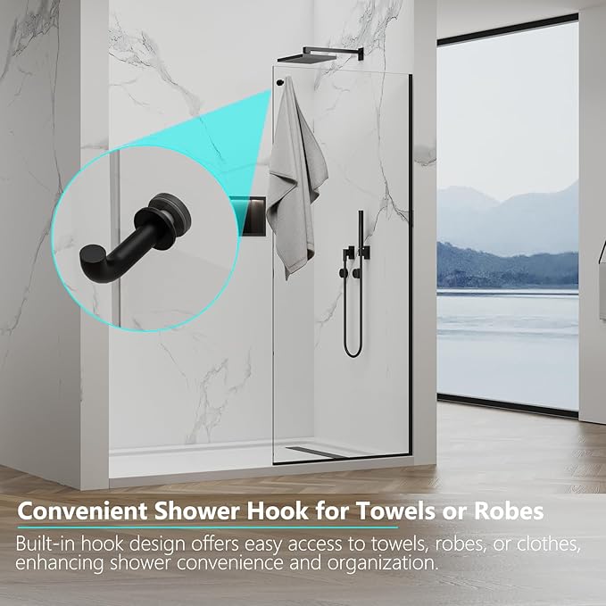 Shower Screen, 3/8" Tempered Glass, Shower Wall Panels, Fix Shower Glass Screen - Image 3