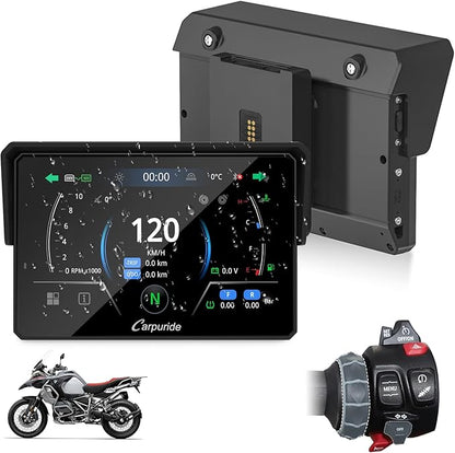 CARPURIDE W502BS PRO for BMW Motorcycle CarPlay & Android Auto Dual Bluetooth by WirelessCarStereo