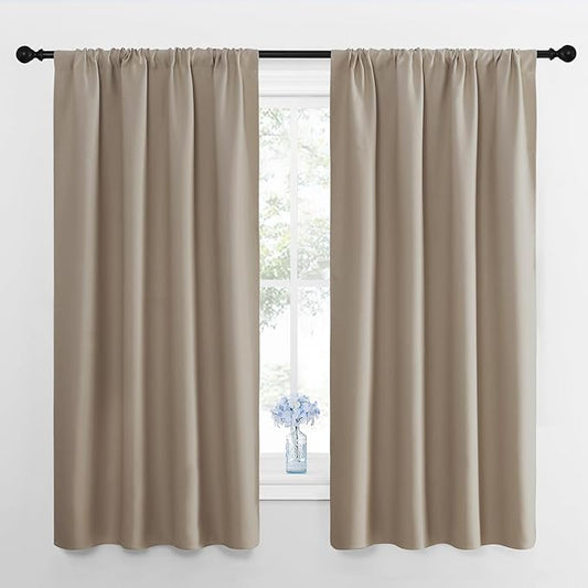 NICETOWN Kitchen Curtains, Short Blackout Drapes, Thermal Insulated Blackout by NICETOWN