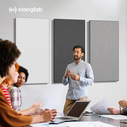 Olanglab Sound Absorbing Acoustic Wall Panels 2 Pack, Large Fabric Wrapped - Image 6