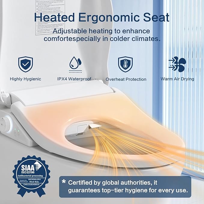 Smart Bidet Toilet Seat with Remote, Adjustable Heated Seat&Air Dryer, Endless - Image 3