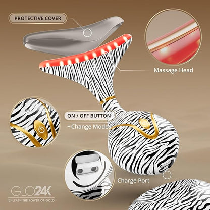 GLO24K Red Light for Face & Neck Beauty Device - 7 in 1 Facial Massager Tool - Image 5