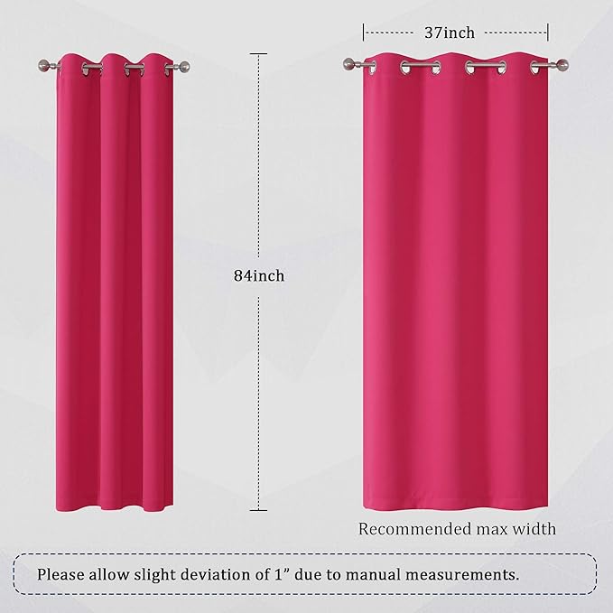 DUALIFE 84 Inch Fuschia Hot Pink Curtain Panels - Image 6