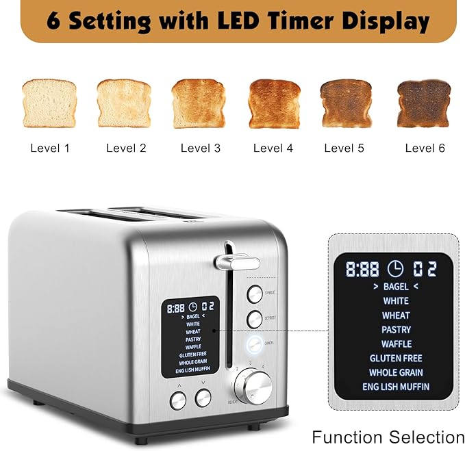2-Slice Bagel Toaster Stainless Steel - Image 3