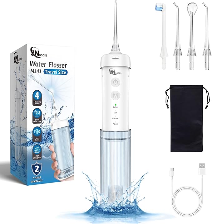 JNGOODS Mini Cordless Portable Water Flosser Oral Irrigator Water Teeth Cleaner by VisittheJNGOODSLLC