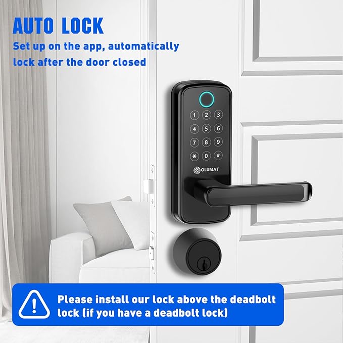 Smart Lock with WiFi Gateway, Keyless Entry Lock with Handle - Image 6