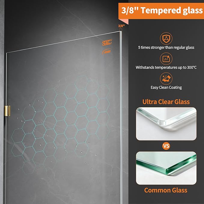 Shower Glass Panel, Fixed Shower Screen Panel - Image 2
