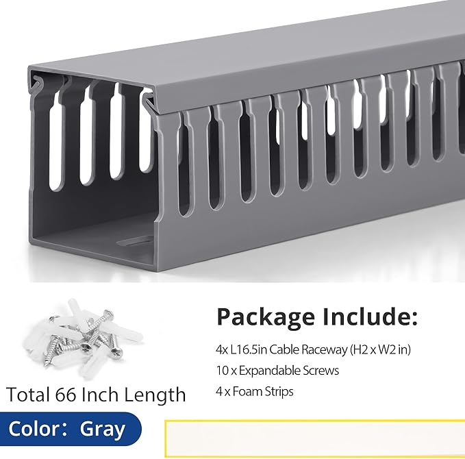 ZhiYo 66in Professional Server Rack Cable Management Raceway, H2in x W2in Cable - Image 4