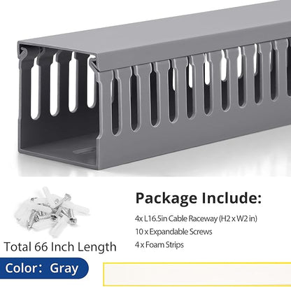 ZhiYo 66in Professional Server Rack Cable Management Raceway, H2in x W2in Cable - Image 4