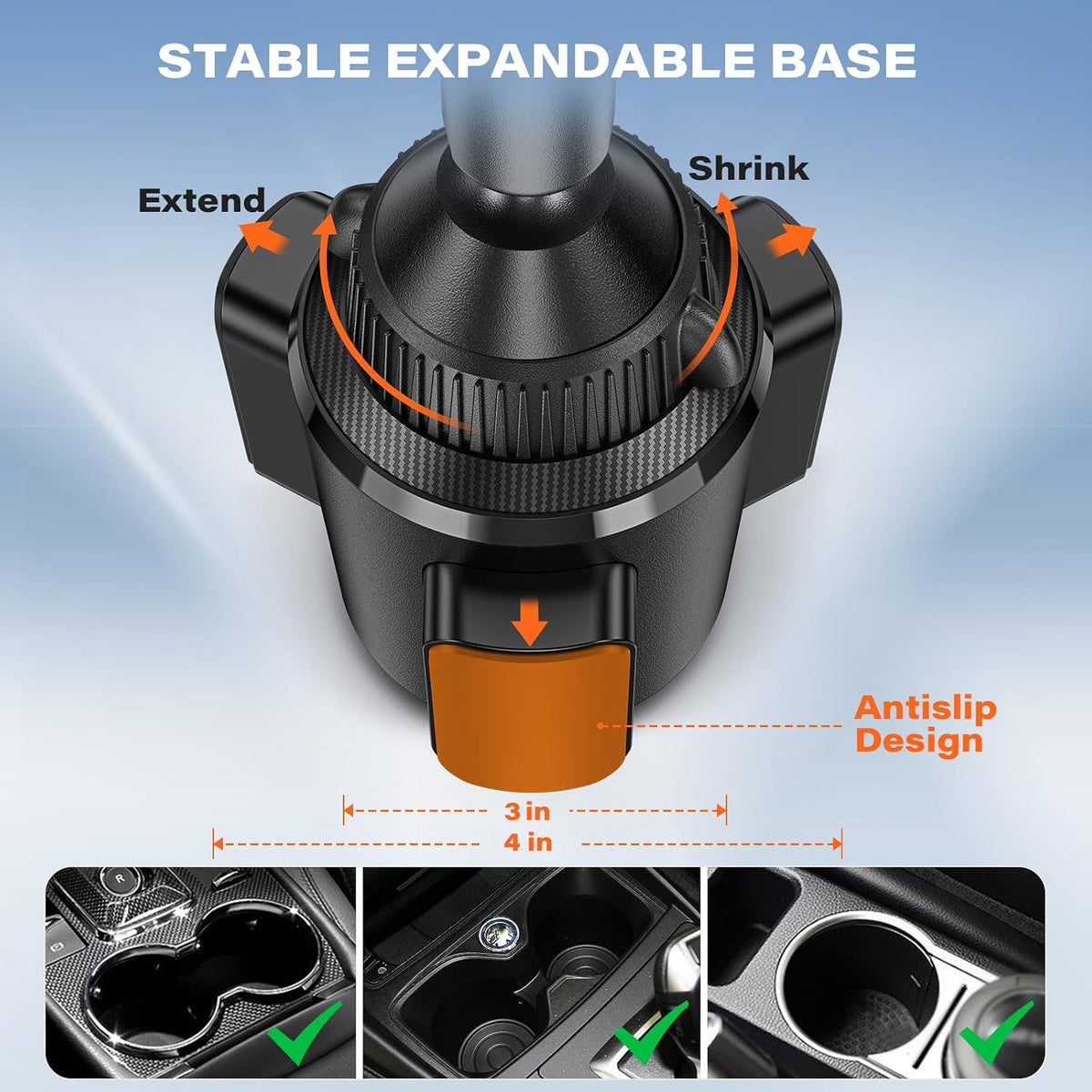 A2C for MagSafe Car Mount Charger, QI2 15W Cup Holder Phone Charger