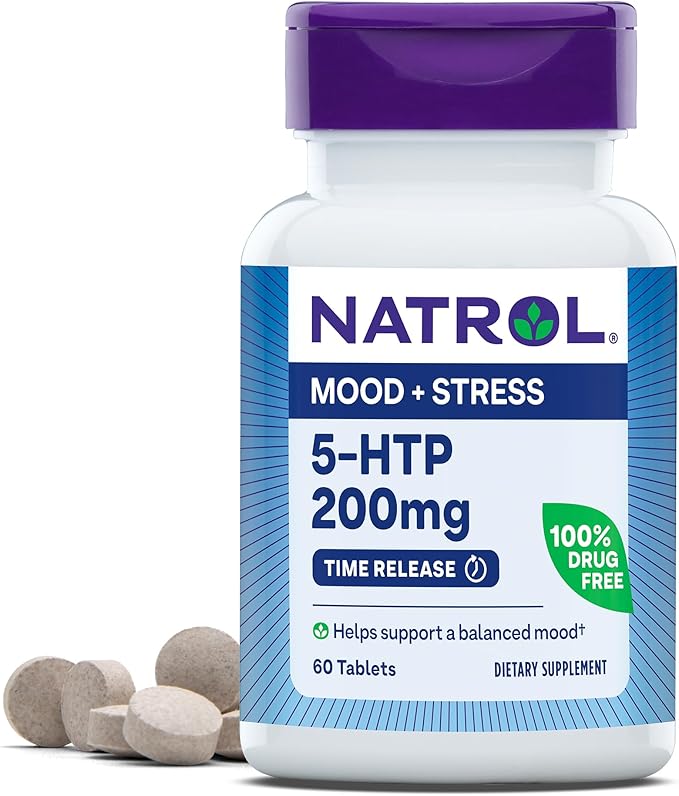 Natrol 5-HTP 200mg Dietary Supplement to Support a Balanced Mood, 60 Time by Natrol