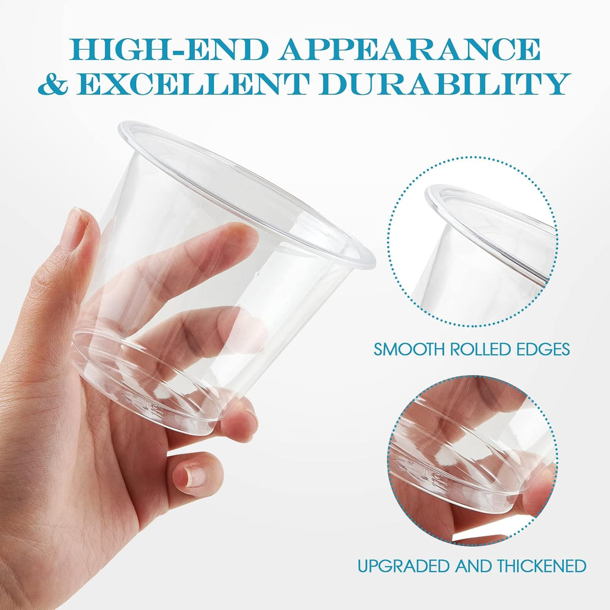 Turbo Bee 600 Pack 9 oz Clear Plastic Cups, Disposable Reusable Tumblers Crys...