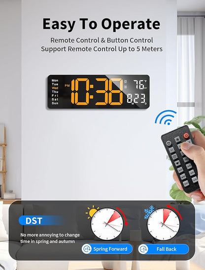 MASHI Digital Wall Clock, Auto-Dimming Wall Clock - Image 5
