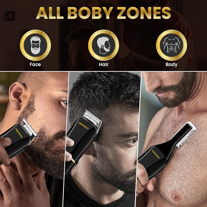 PRITECH Beard Trimmer for Men, 6 in 1 Hair Clippers Kit, Precision Cordless - Image 2