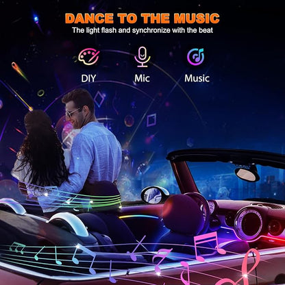 Jushope Car LED Strip Lights, Interior Acrylic LED Lights - Image 7