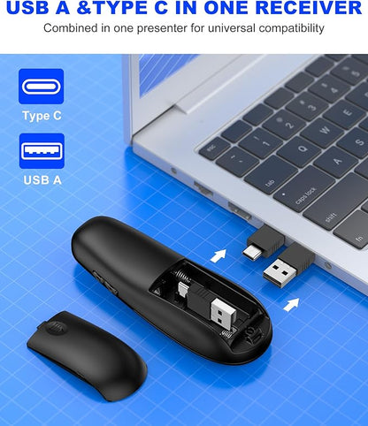 DinoFire USB Type C Wireless Presentation Clicker, BT&RF 2.4GHz Dual Modes - Image 3