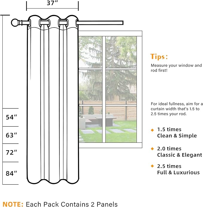 100% Blackout Curtains 72 Inch Length - Image 5