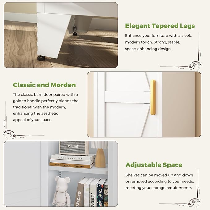 COFaR Tall Bathroom Storage Cabinet, Metal Farmhouse Narrow Slim Cabinet - Image 4