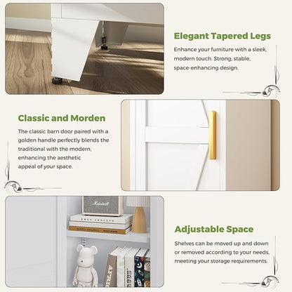 COFaR Tall Bathroom Storage Cabinet, Metal Farmhouse Narrow Slim Cabinet - Image 4