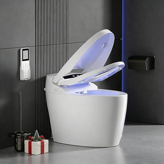 Smart Toilet with Warm Water Sprayer and Dryer, One Piece Bidet Toilet with by LoupusuoROMANCHAIR