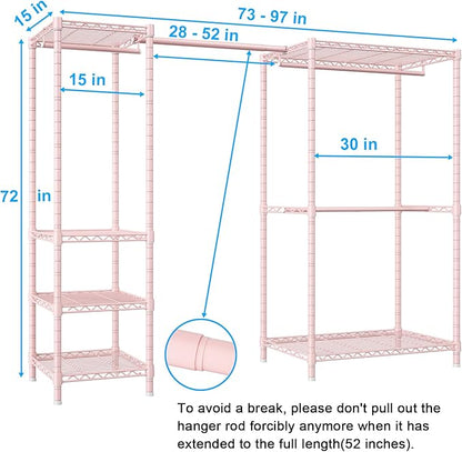 Ulif E10 Clothes Rack（With Stretchable Hanger Rod）Freestanding Clothing Racks - Image 2