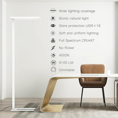 STERREN 76" Led Floor Lamp, 120W White Modern Free-Standing Lamp, 9100LM - Image 2