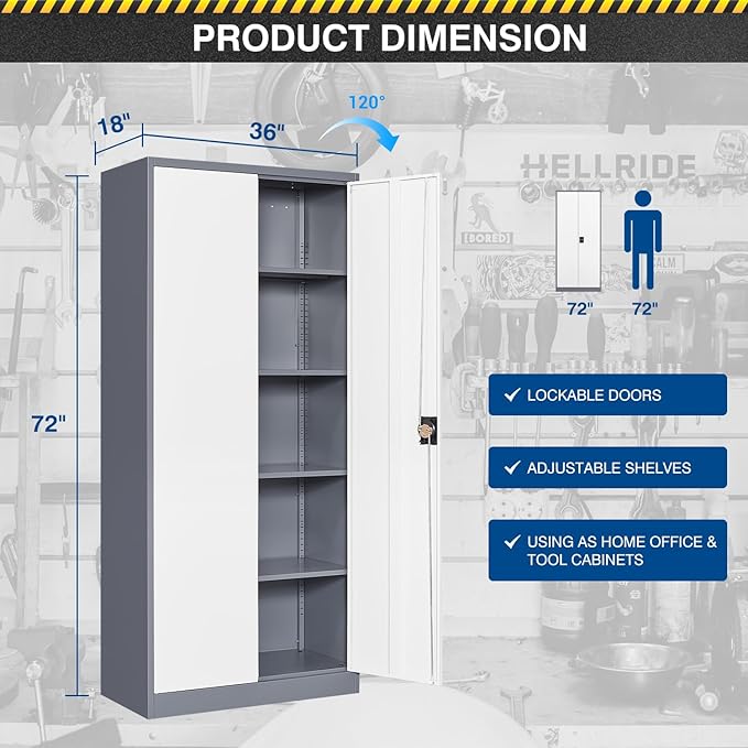 Metal Storage Cabinet-72” Tall Steel File Cabinets - Image 3